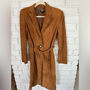 Genuine Leather soft suede Long Coat